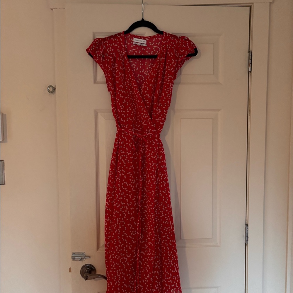 Urban Outfitters Red with white hearts Midi Dress